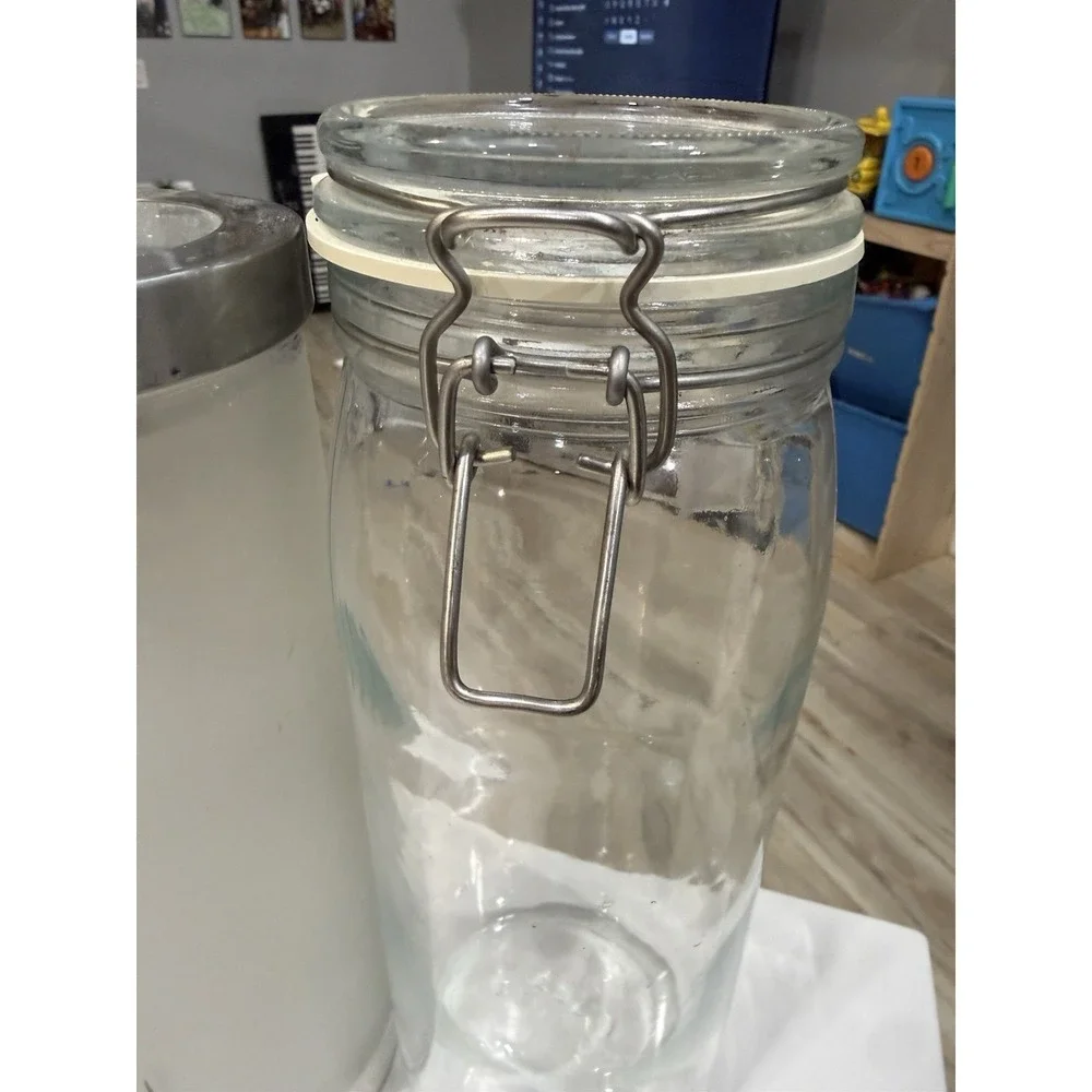 IKEA Frosted Glass Food Storage And IKEA Glass Storage Canister